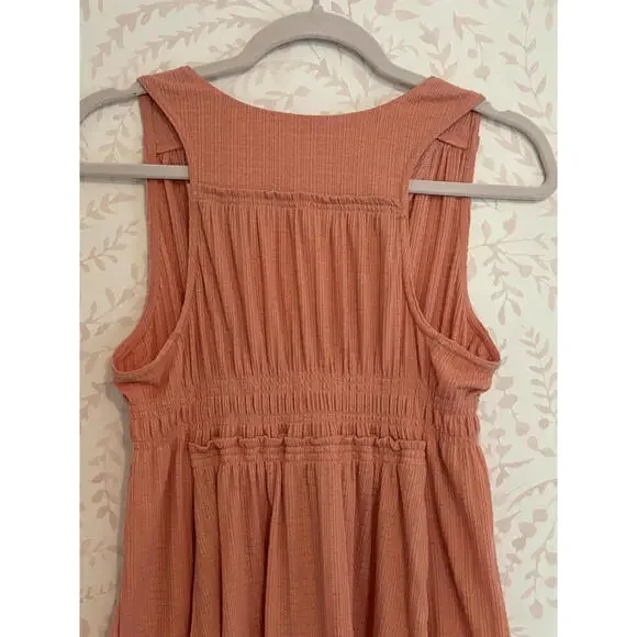 Free People Beach Bound Peach Boho Tank Top sz S - Picture 7 of 9
